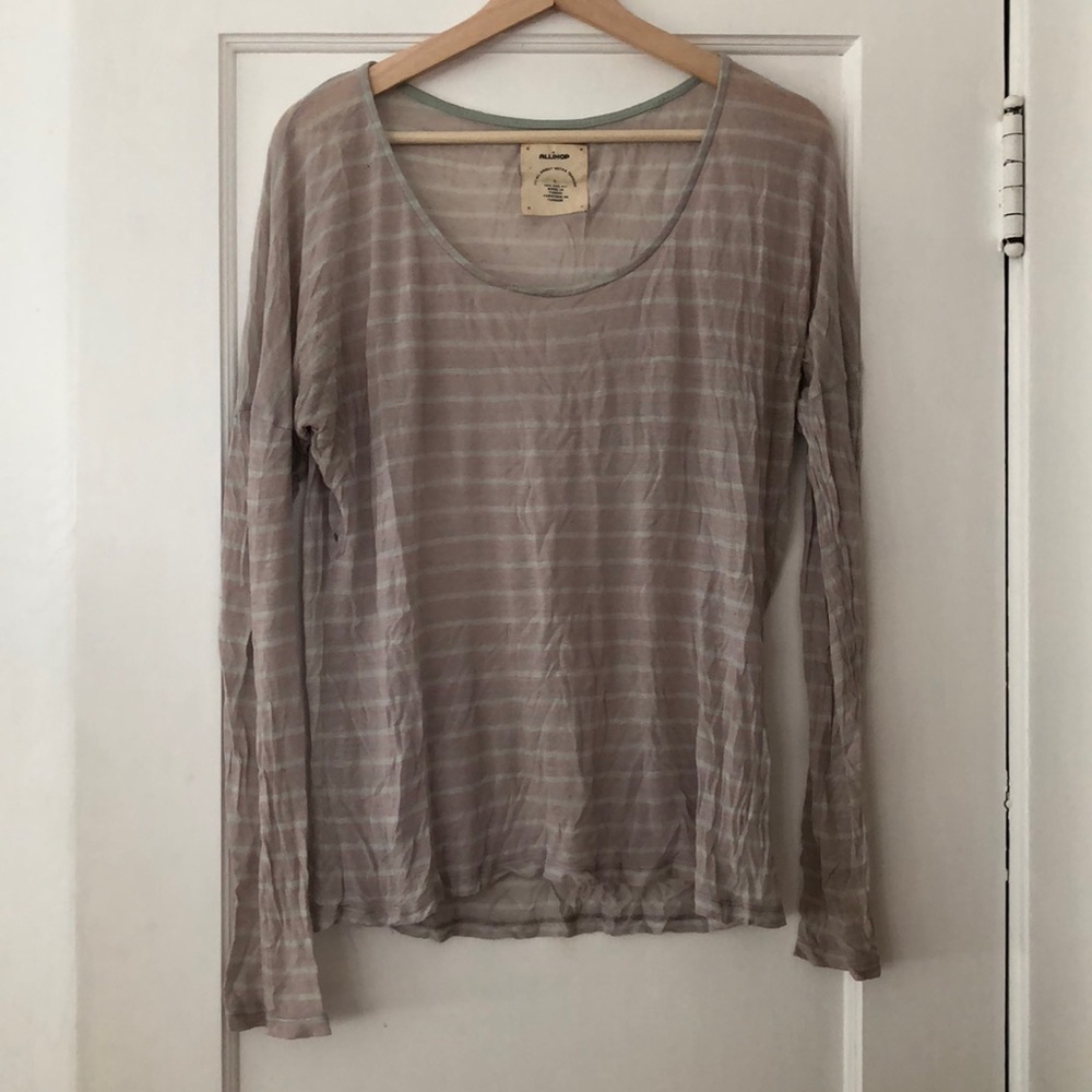 Lavender & Baby Blue Striped Shirt